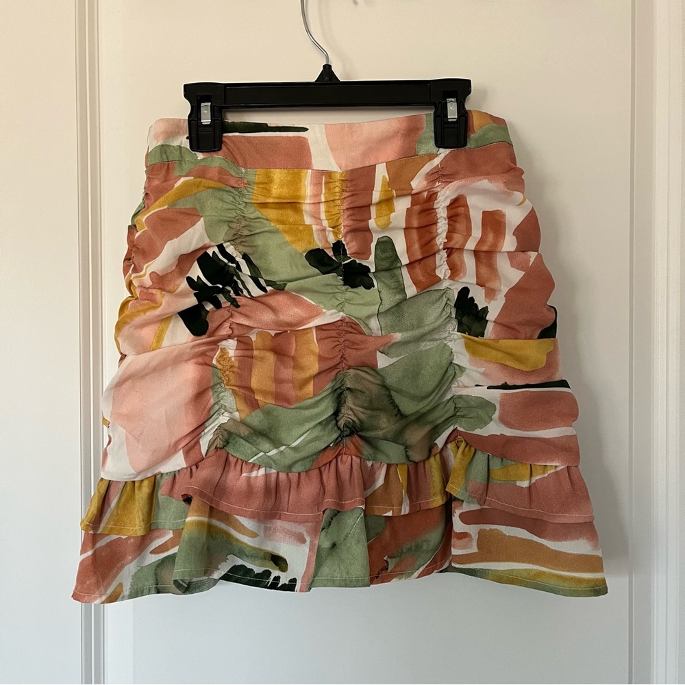 Pink Ripple Small Colorful Spring Summer Skirt Set Two Piece - Picture 6 of 11